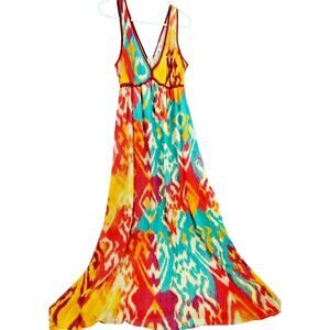 Y2k Chord Maxi Dress Womens Size M Pink Western Whimsy Long Lined Medium Vintage